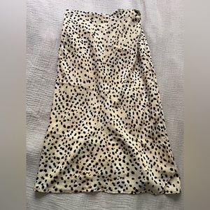 Leopard print silk skirt